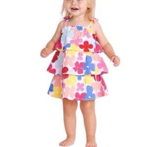 Mudpie Toddler Girls Floral Tiered Summer Dress 2T